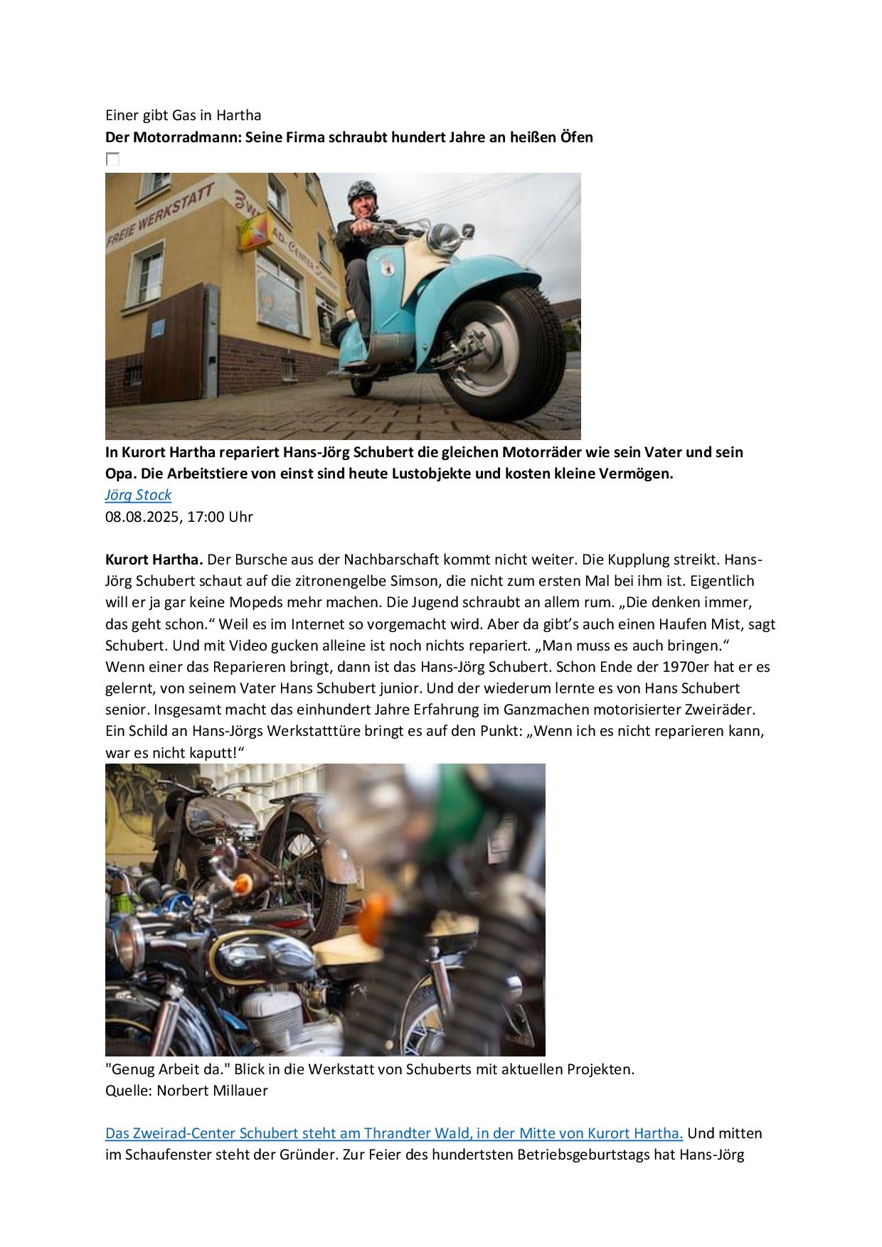 100 Jahre Firma Schubert